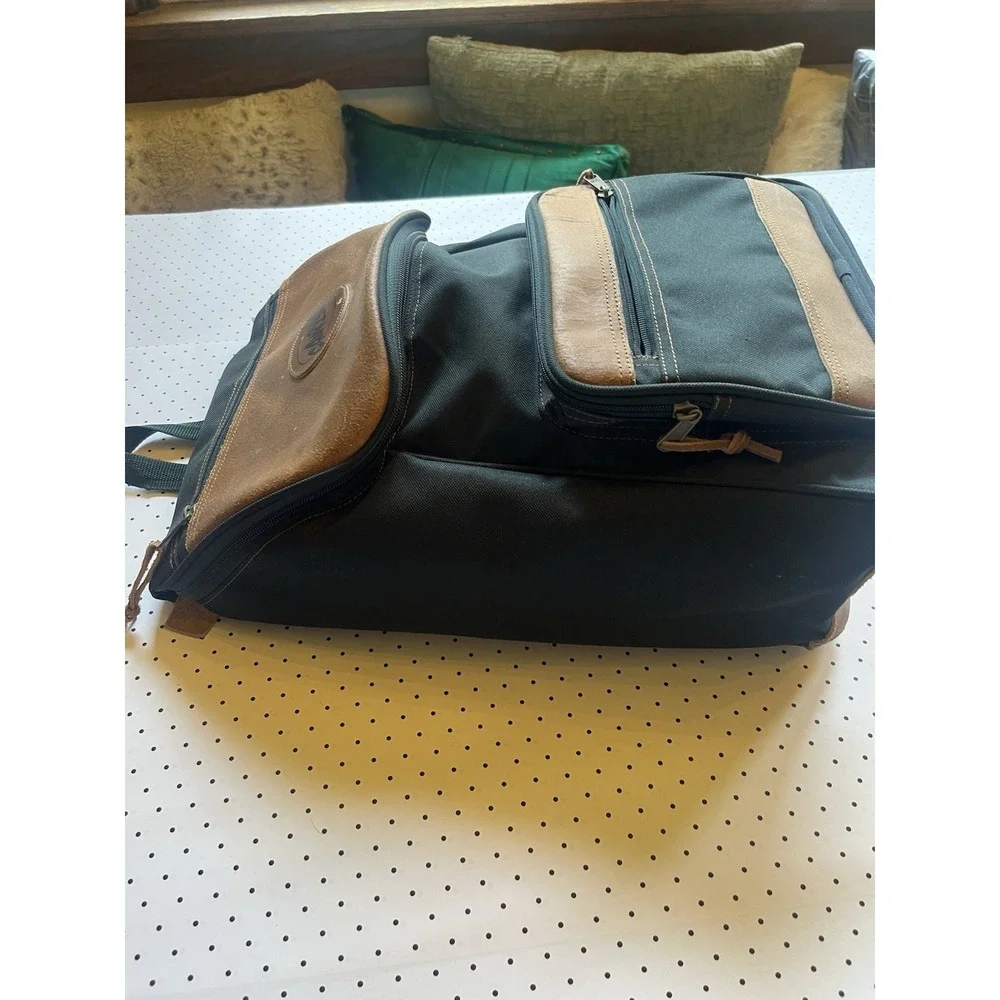 Vintage‎ CampusPak Backpack Brown Leather Trim Laptop School Bag